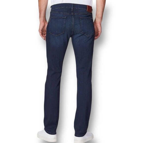 Paige Federal Men’s 33x26.5 Slim Straight Jeans Cellar Blue Denim521 Hemmed USA - Picture 14 of 16